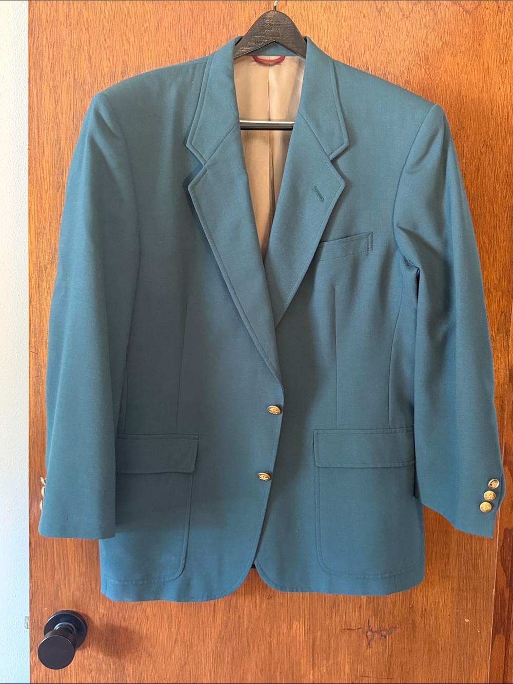 Jack Nicklaus Vintage Golf Green 2 Button Wool Blazer with Gold Buttons
